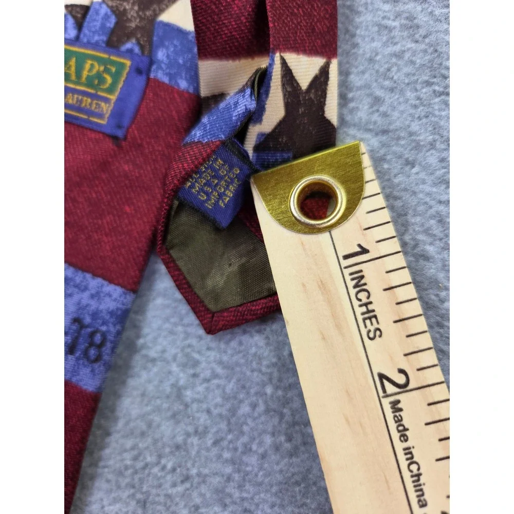 Vintage 90s Chaps Ralph Lauren Silk Tie Americana Stars CRL-78 Patriotic 3.75